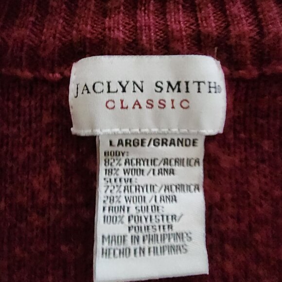 Jaclyn Smith Womens Faux Suede Zip-Up Jacket Knit Sweater Large - Picture 6 of 8